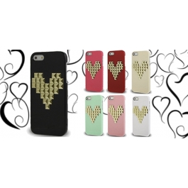 Coque iPhone 5 et 5S Cloutée Coeur