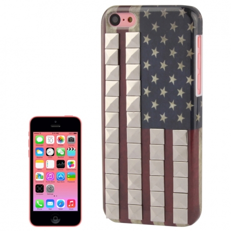 Coque iPhone 5C Drapeau clouté