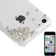 Coque iPhone 5C Fleurs Diamants en relief