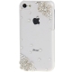 Coque iPhone 5C Fleurs Diamants en relief