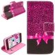 Housse iPhone 5C Girly leopard rose et noeud