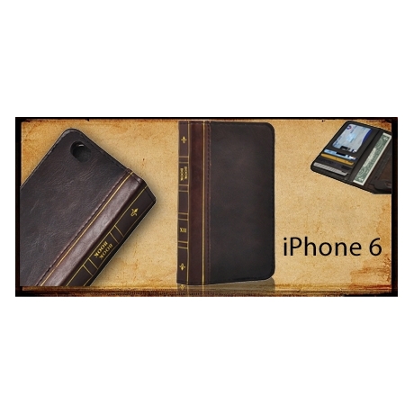Housse en cuir design livre iPhone 6