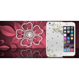 Coque iPhone 6 Fleurs Diamants en relief