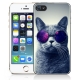 Coque iPhone 4 et 4S Chat Lunettes Galaxie 