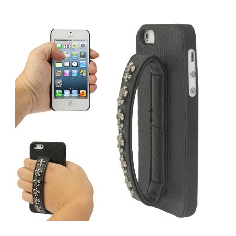 Coque de protection avec bracelet en cuir pour iPhone 5