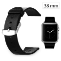 Bracelet Apple Watch (38mm) en cuir véritable - Noir 