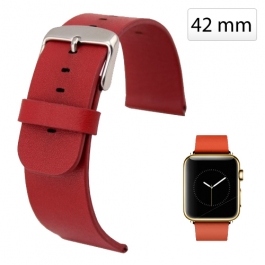 Bracelet Apple watch (42mm) en cuir véritable - Rouge