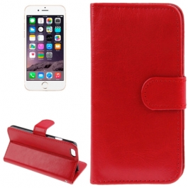 Housse Porte-Cartes en cuir iPhone 6 et 6S - Rouge 