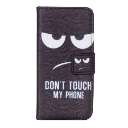 Housse iPhone 5 / 5S / SE porte-cartes intégré "don't touch my phone" - Noir