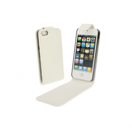 Etui de protection en cuir pour iPhone 5 Blanc