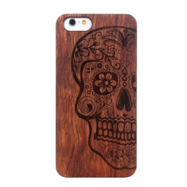 Coque Iphone 6 / 6S en bois motif Crâne 