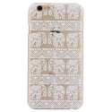 Coque iphone 6 / 6S plastique transparente et blanche motif éléphant