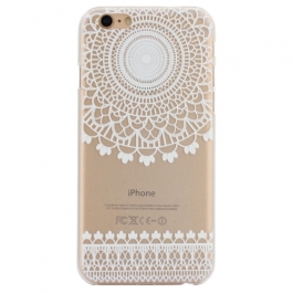 Coque iphone 6 / 6S plastique transparente et blanche motif circulaire