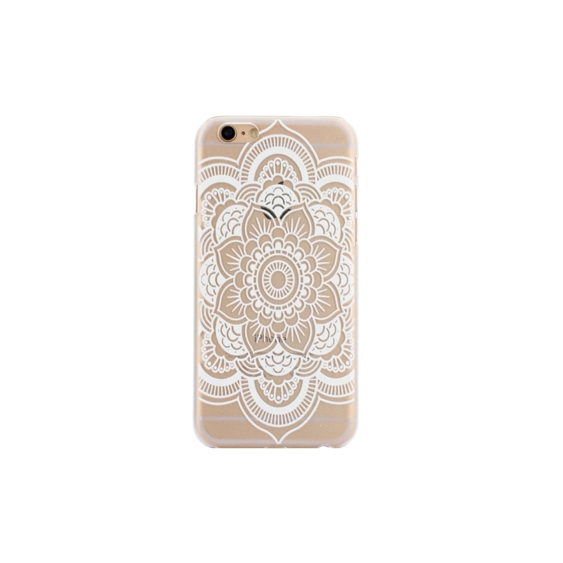 Coque iphone 6 / 6S plastique transparente et blanche motif fleur blanche -  Mobile-Store