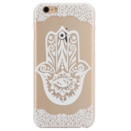 coque iphone 6 / 6S plastique transparente et blanche motif main de fatma