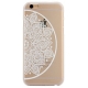 coque iphone 6 / 6S plastique transparente et blanche motif mandala fleur cercle excentré 