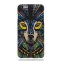 Coque iPhone 6 / 6S phosphorescente et multicolore motif animal - loup