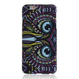 coque iPhone 6 / 6S phosphorescente et multicolore motif animal - chouette