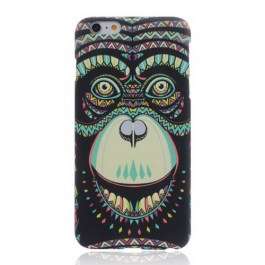 coque iPhone 6 / 6S phosphorescente et multicolore motif animal - singe