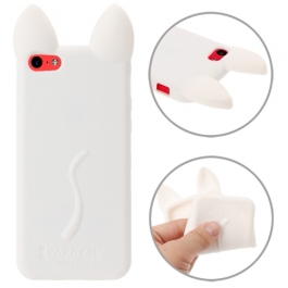 coque iPhone 5C silicone koko cat - blanche