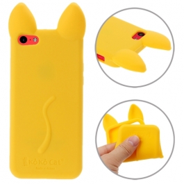 coque iPhone 5C silicone koko cat - Jaune