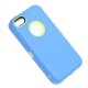 coque iPhone 5C bicolore anti-choc - bleu / vert 