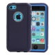 coque iPhone 5C bicolore anti-choc - bleu marine / gris