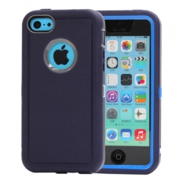 Coque iPhone 5C bicolore anti-choc - bleu marine / gris