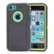 coque iPhone 5C bicolore anti-choc - gris foncé / vert