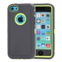 Coque iPhone 5C bicolore anti-choc - gris foncé / vert