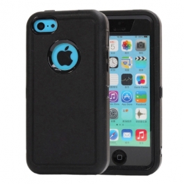 Coque iPhone 5C bicolore anti-choc - noir / noir