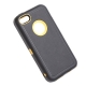 coque iPhone 5C bicolore anti-choc - noir / jaune