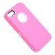 coque iPhone 5C bicolore anti-choc - rose / blanc