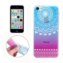 Coque iPhone 5C Silicone fine a motif circulaire - transparente / bleu rose