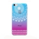 coque iPhone 5C Silicone fine a motif circulaire - transparente / bleu rose