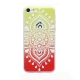 coque iPhone 5C Silicone mandala - transparente / rouge jaune