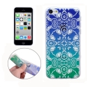 Coque iPhone 5C Silicone fine motif - transparente / bleu vert