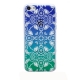 coque iPhone 5C Silicone fine motif - transparente / bleu vert