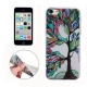 coque iPhone 5C Silicone fine motif arbre - multicolore