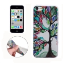 Coque iPhone 5C Silicone fine motif arbre - multicolore