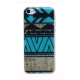 coque iPhone 5C Silicone fine motif aztèque - bleu