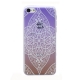 coque iPhone 5C Silicone fine motif mandala - transparent / violet rouge