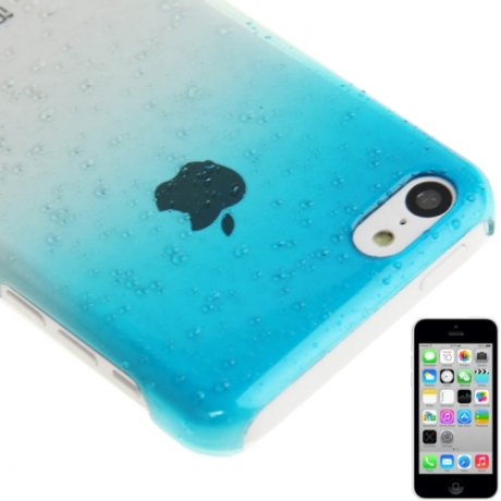 coque iPhone 5C effet goutte d'eau - dégradé bleu ciel
