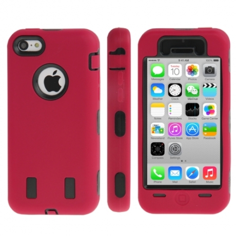 coque iPhone 5C anti dérapante- rouge