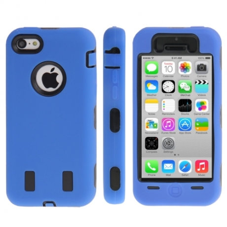 coque iPhone 5C anti dérapante - bleu