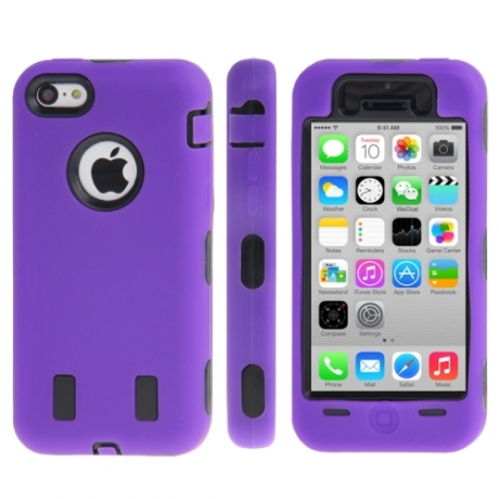 coque iPhone 5C anti dérapante - violet