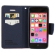 housse iPhone 5C rabat porte-cartes intégré - Magenta / Noir