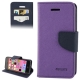 housse iPhone 5C rabat porte-cartes intégré - Violet / Noir