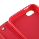 housse iPhone 5C rabat porte-cartes intégré - Rouge / Orange