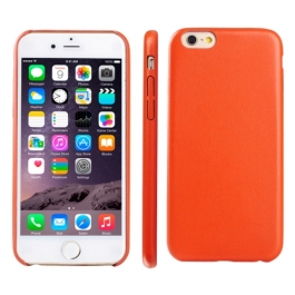 Coque iPhone 6 / 6S silicone motif cuir - orange